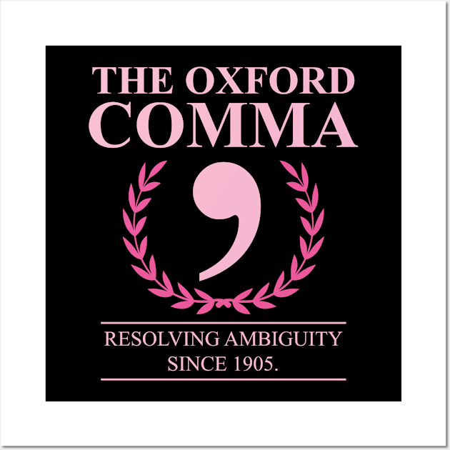 Oxford Comma English Teacher Funny Grammar Wall Art by swissles